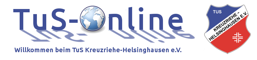 Logo von TuS Kreuzriehe-Helsinghausen e.V. mit Schriftzug 'TuS-Online' und Vereinswappen.