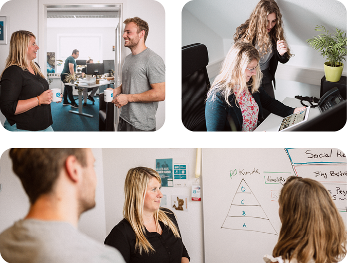 Online-Marketing-Manager im Team bei der Entwicklung von SEO-Strategien, Contentplanung und Kundenkommunikation im Agenturalltag